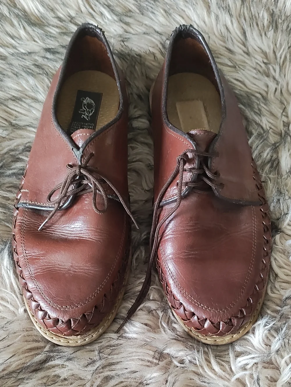 Classic Brown Leather Men's Lace-Up Moccasin Shoes